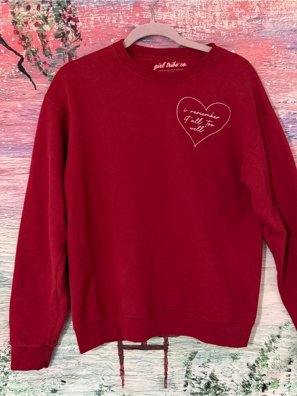 Women's Red Crewneck Sweater